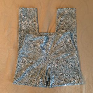 Evolution and Creation Blue Leopard Print Leggings 22.5 inch Inseam Small